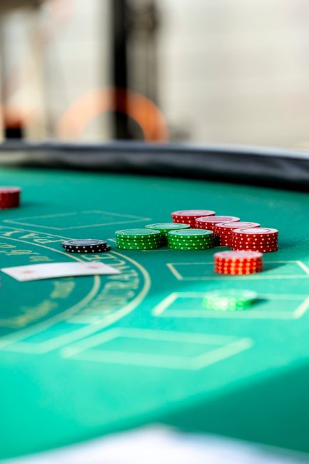 Casino chips and playing cards