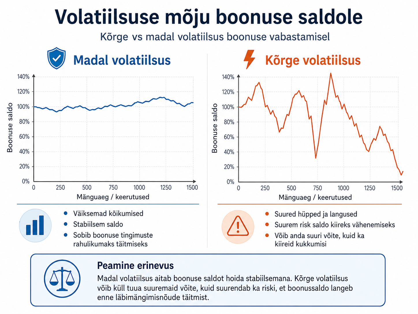 Volatiilsusstrateegia rakendamine kasiinoboonuse vabastamisel
