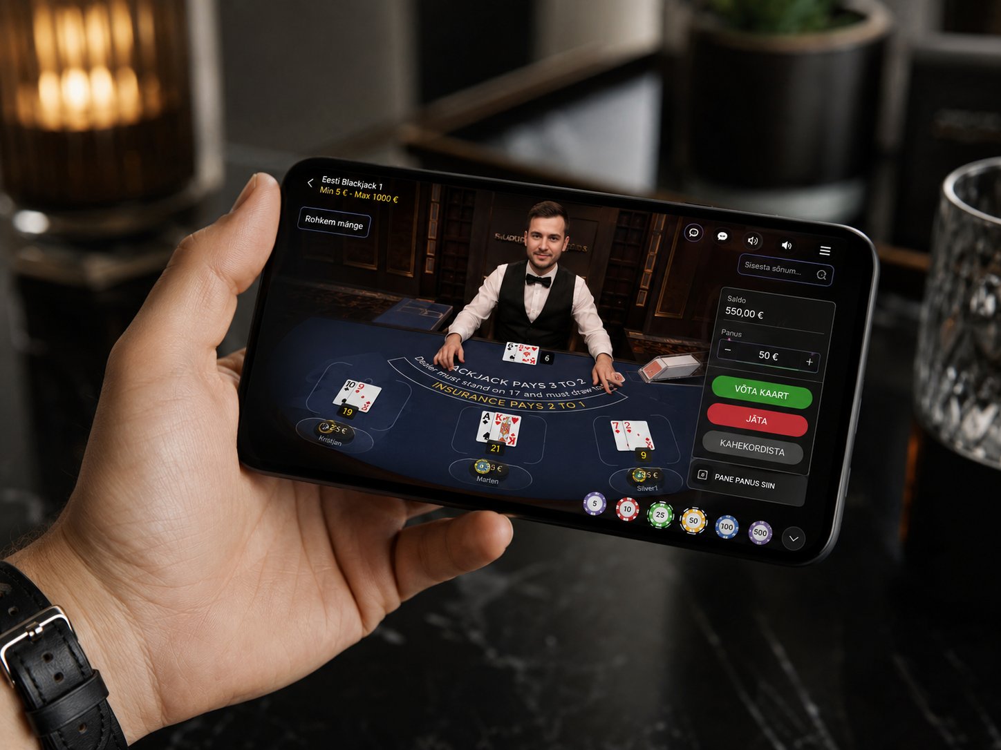 Mobiilikasiino ja live kasiino mängimine nutitelefonis